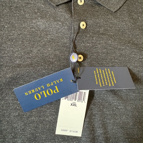 *NEW WITH TAGS* GREY CHAMBRAY 100% COTTON POLO BY RALPH LAUREN Size XXL - Picture 6 of 9